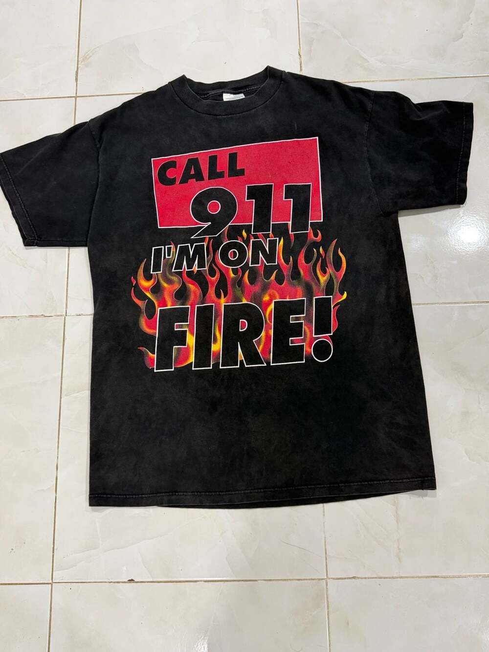 Vintage Tultex Call 911 I'm On Fire! Graphic T-Shirt